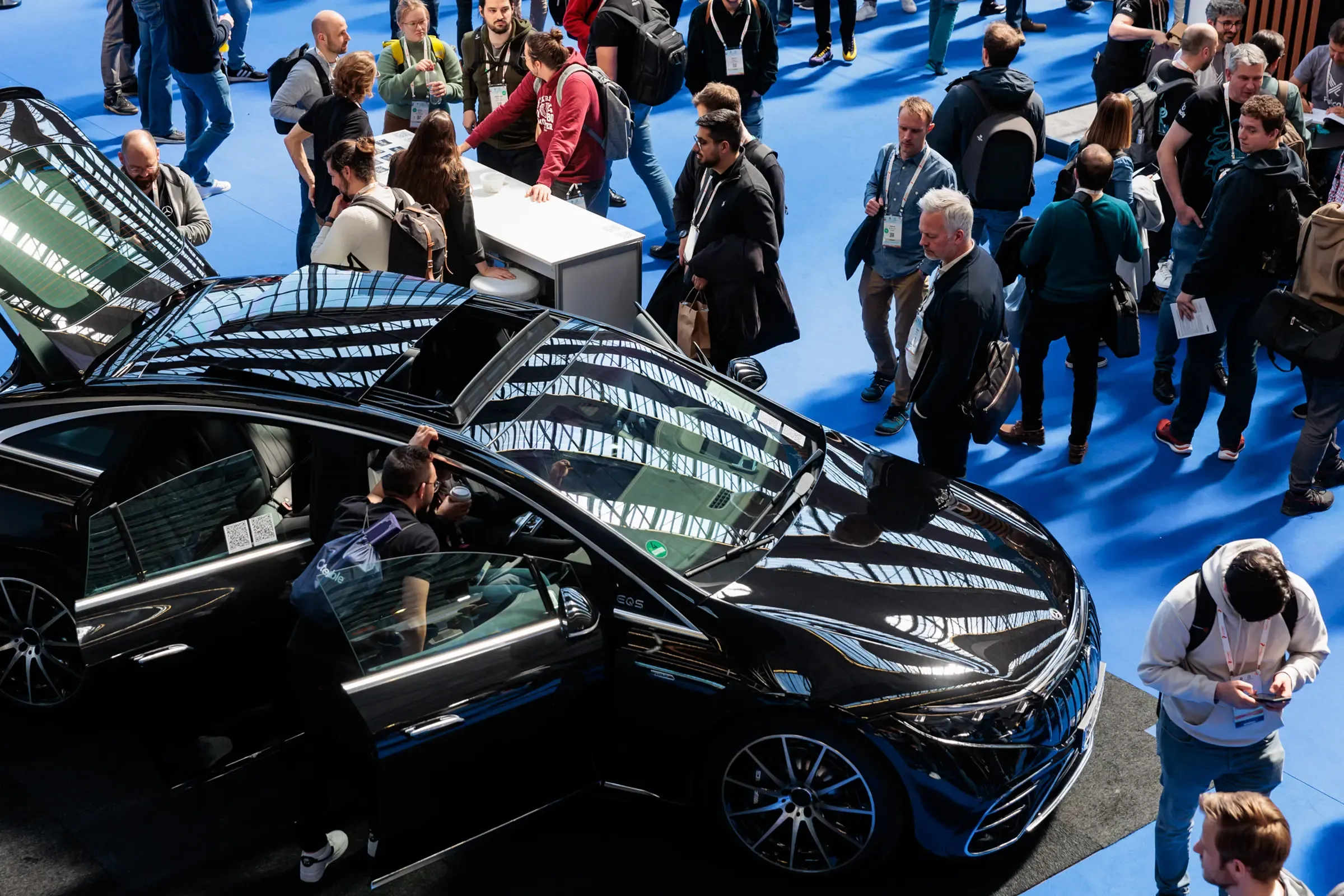 Mercedes-Benz vehicle at an exhibition stand