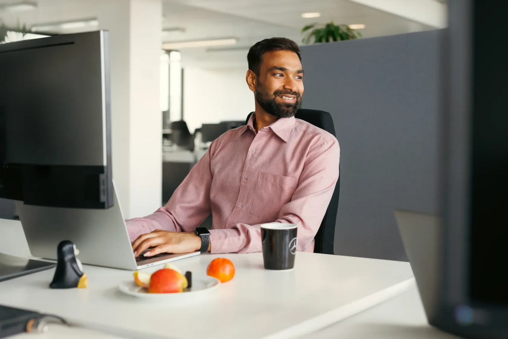 Colleague working at his desk